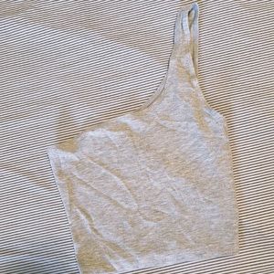 Joah brown grey one shoulder tank
